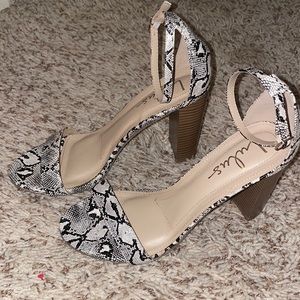 Snakeskin high heels